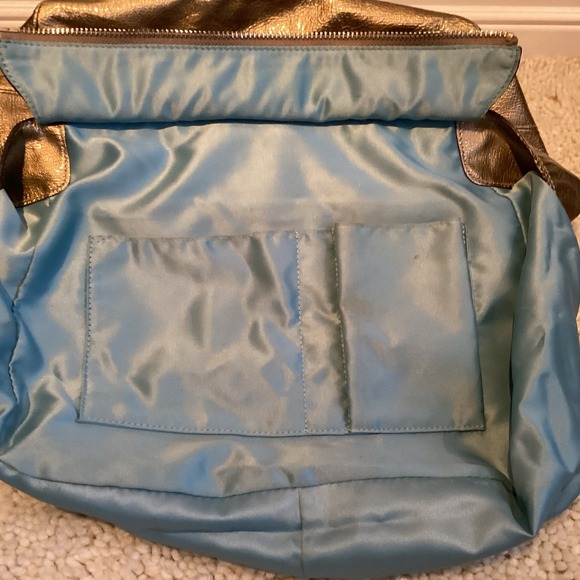 COACH Madison Tribeca Metallic Gold Leather Patent Chain Tote Purse RARE 15373 - Picture 12 of 13